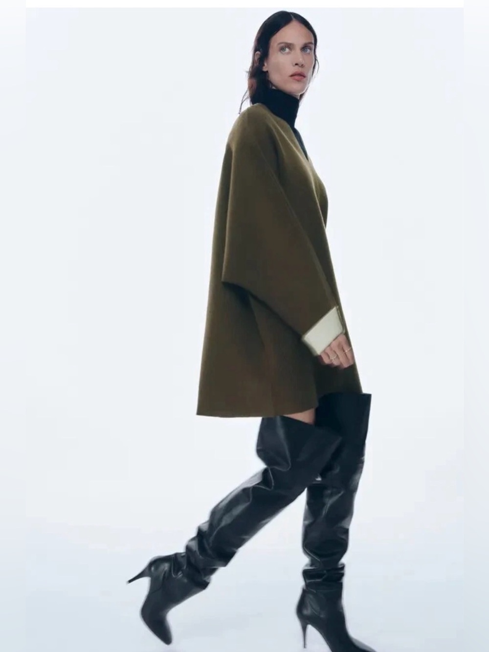 Zara double sided long knit sweater small